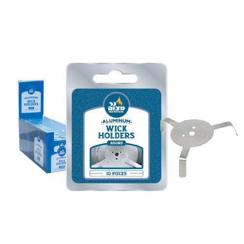 Round Aluminum Wick Holders — flat silver discs with center wick opening | Judaica Square Lakewood
