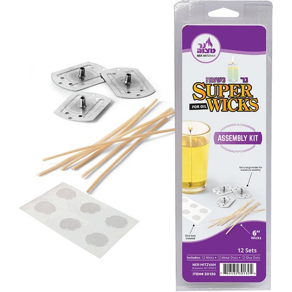 6" Super Wick Assembly Kit 12 Pk. — Judaica Square