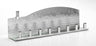 Silver Tin Menorah — embossed Jerusalem skyline on a silver tin menorah back wall | Judaica Square Lakewood