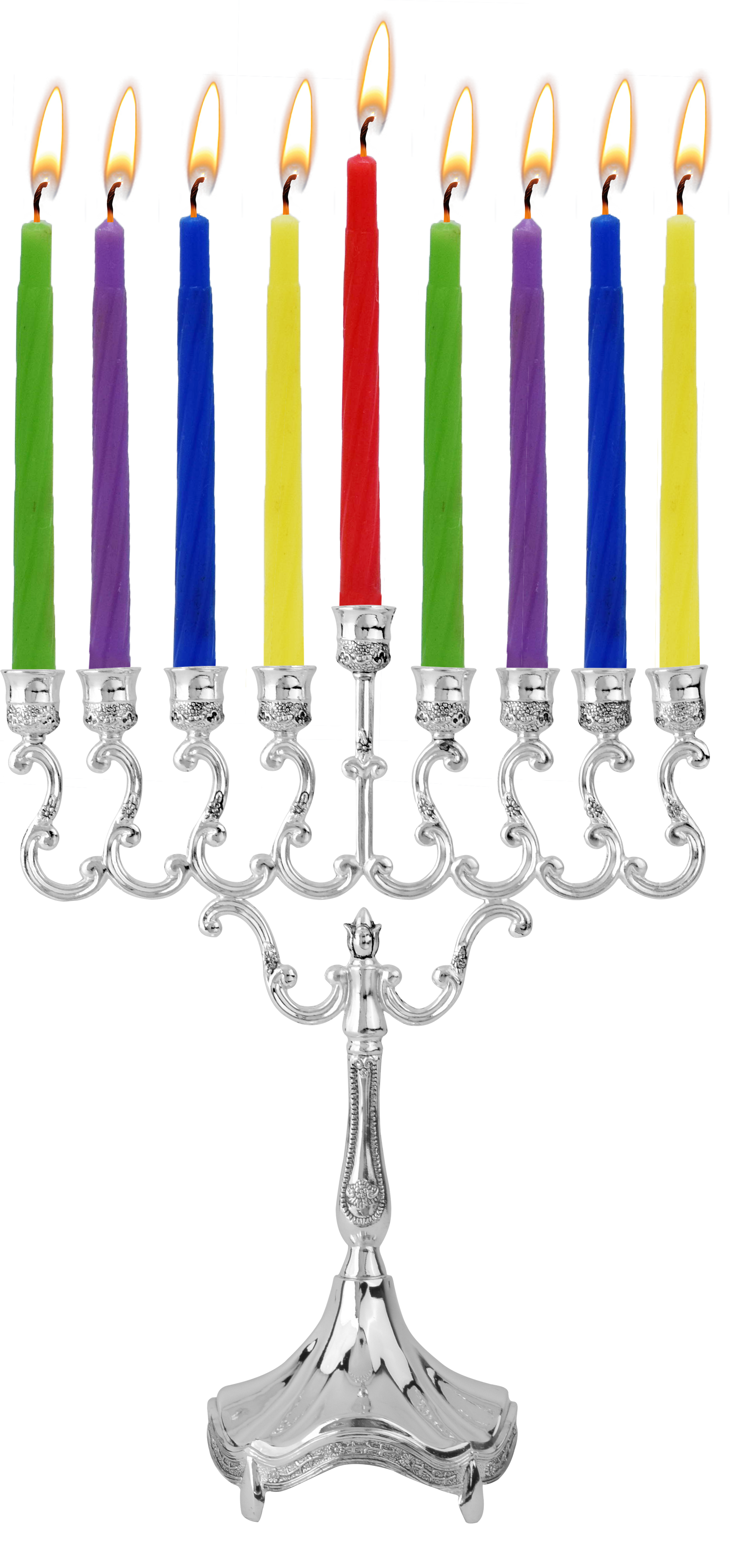 Silver Plated Candle Menorah — Judaica Square