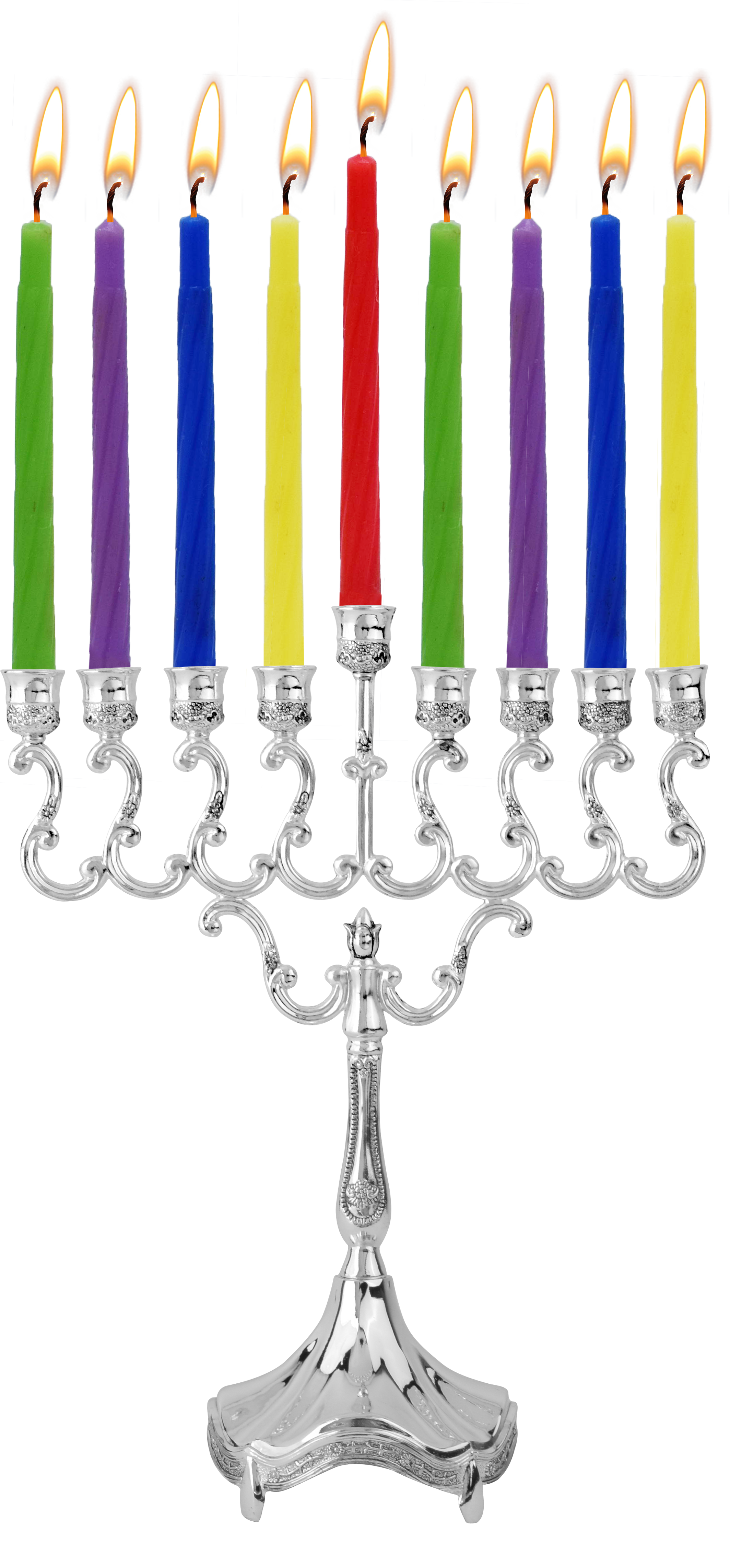 Silver Plated Candle Menorah — Judaica Square