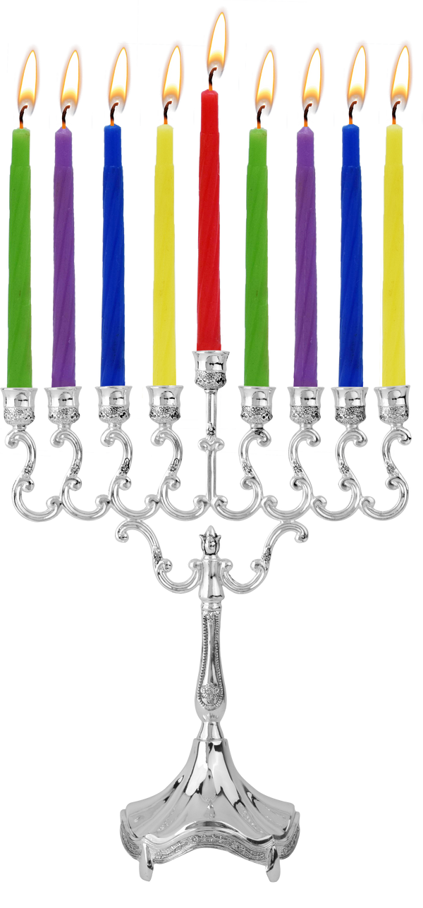 Silver Plated Candle Menorah — Judaica Square