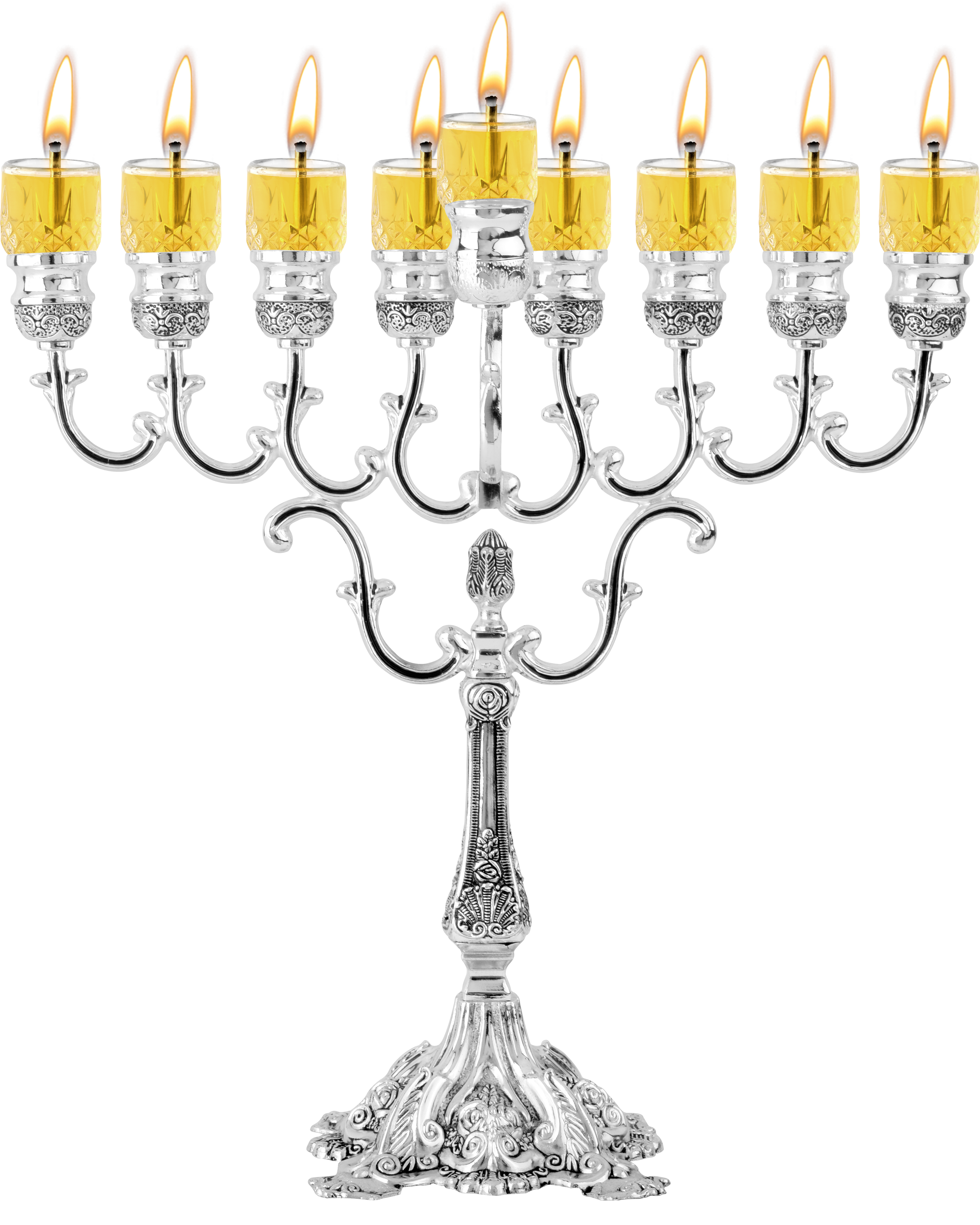 Silver Plated Oil Menorah — Judaica Square