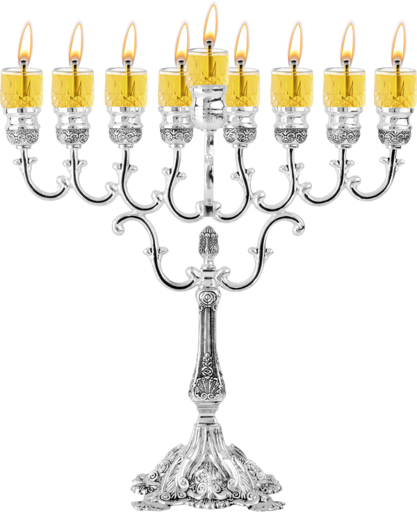 Silver Plated Oil Menorah — Judaica Square