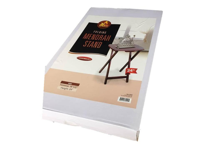 Folding Menorah Stand 24 inch — tall collapsible menorah stand with flat top | Judaica Square Lakewood