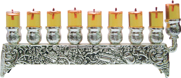 Silver Plated Oil Menorah — Judaica Square