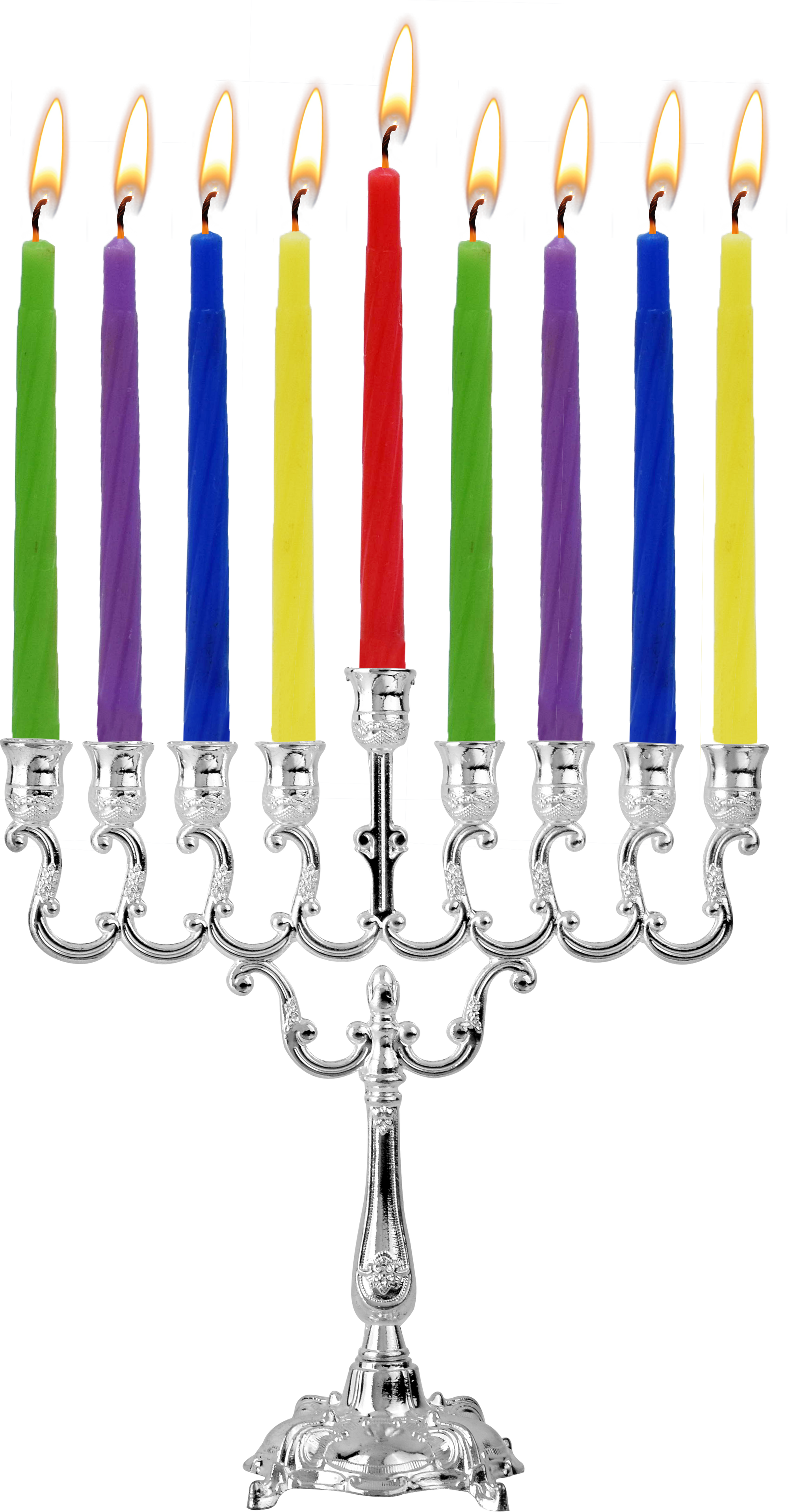 Silver Plated Candle Menorah — Judaica Square