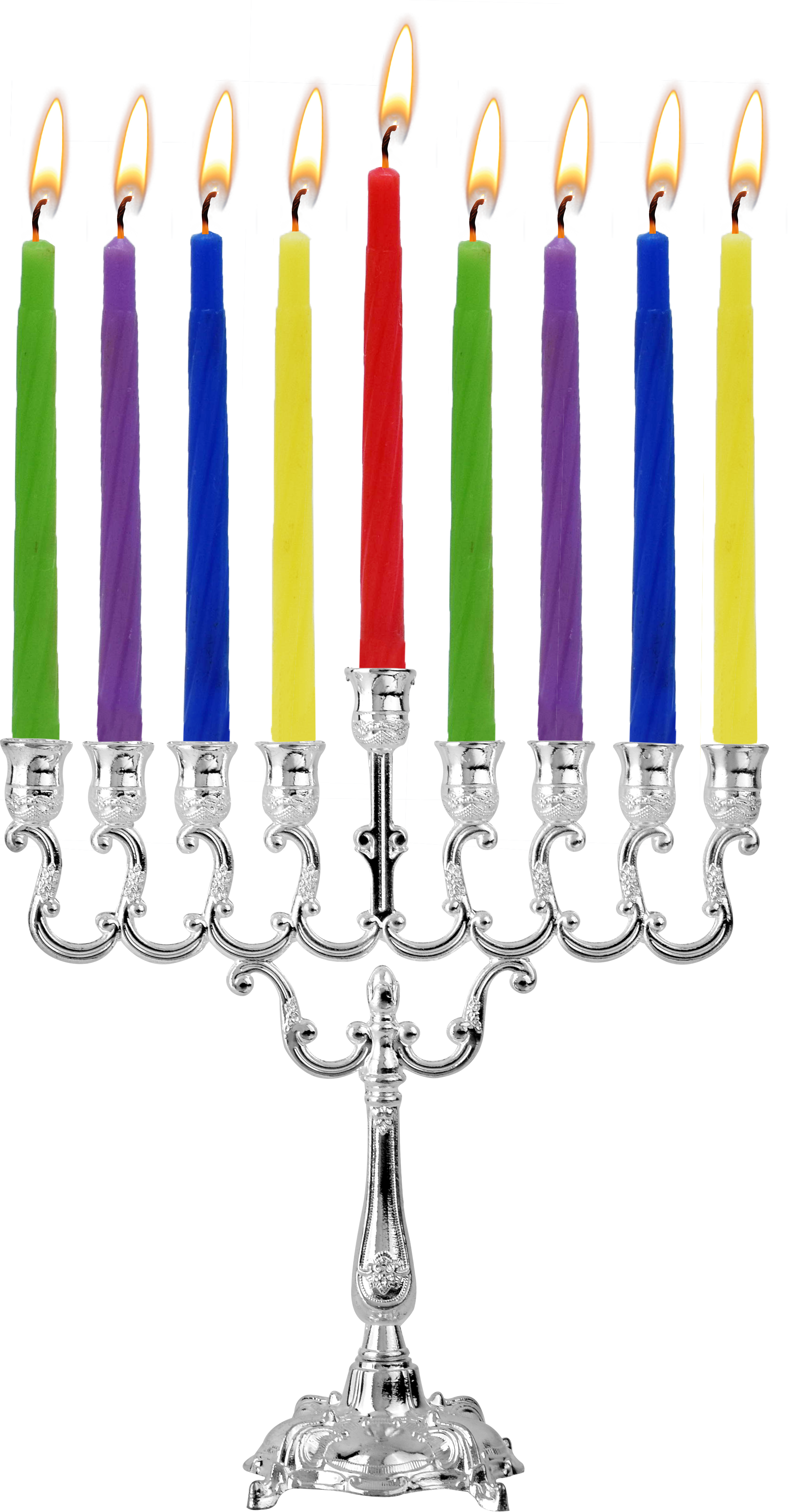 Silver Plated Candle Menorah — Judaica Square