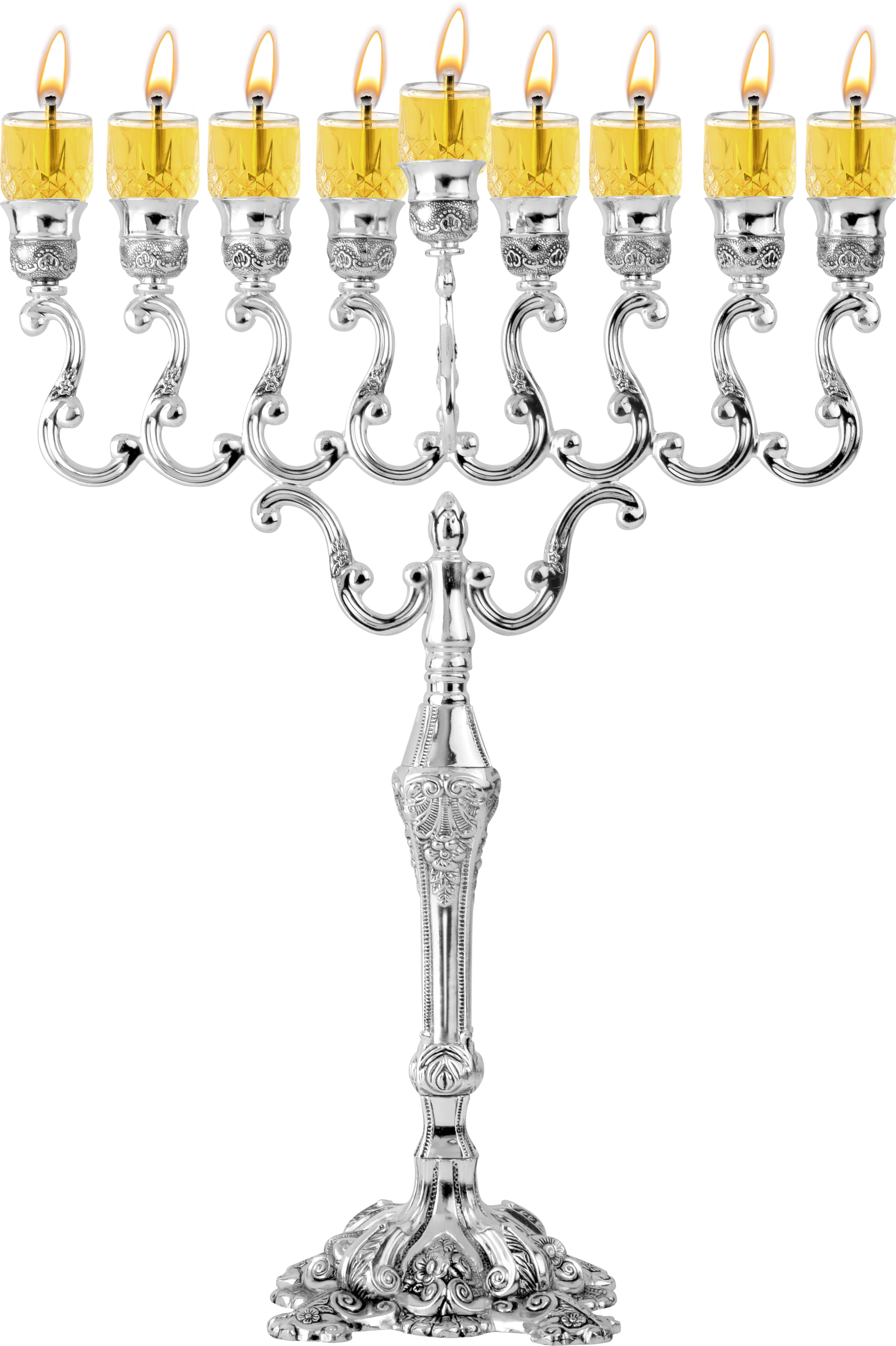Silver Plated Oil Menorah — Judaica Square