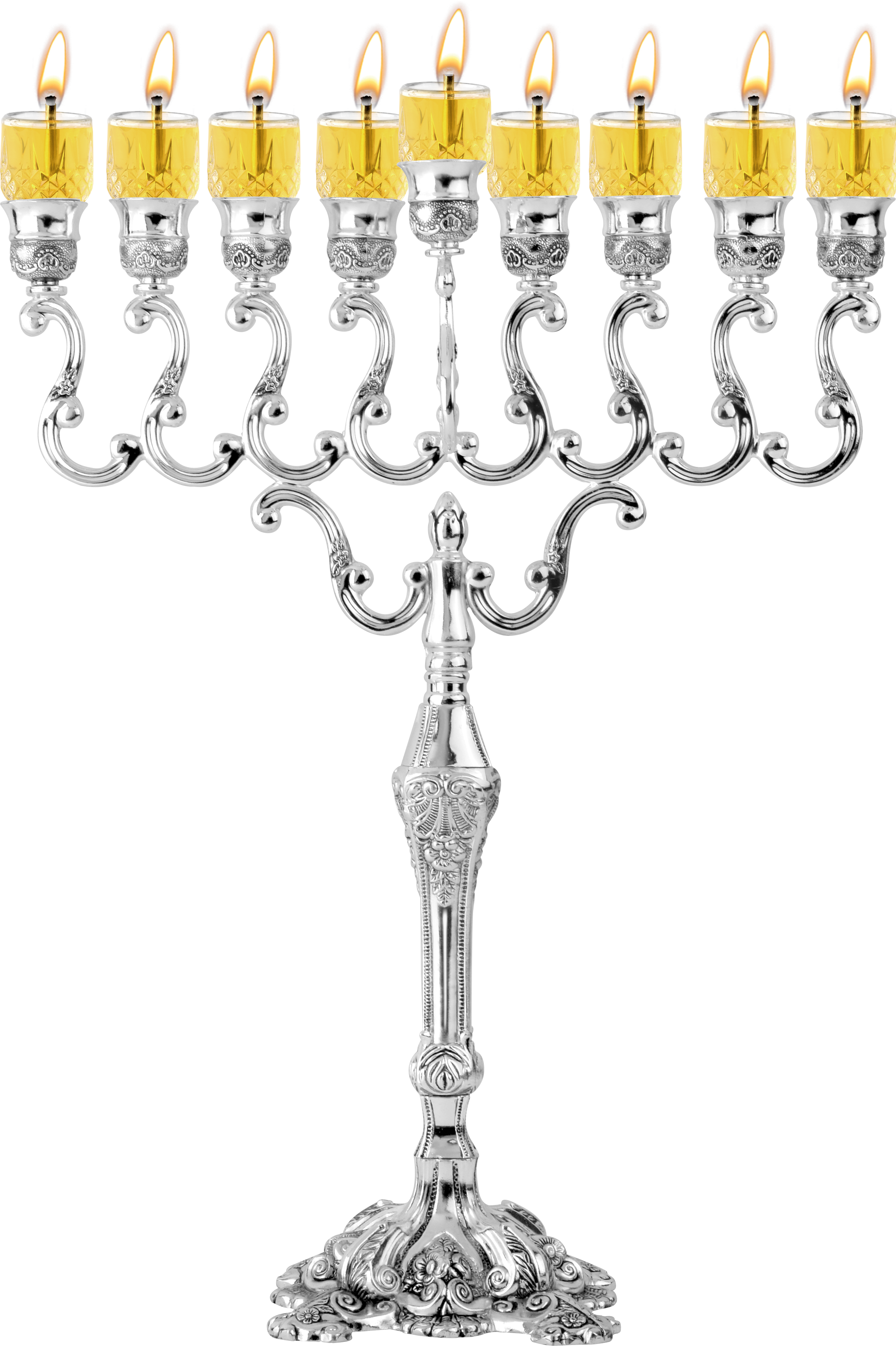 Silver Plated Oil Menorah — Judaica Square