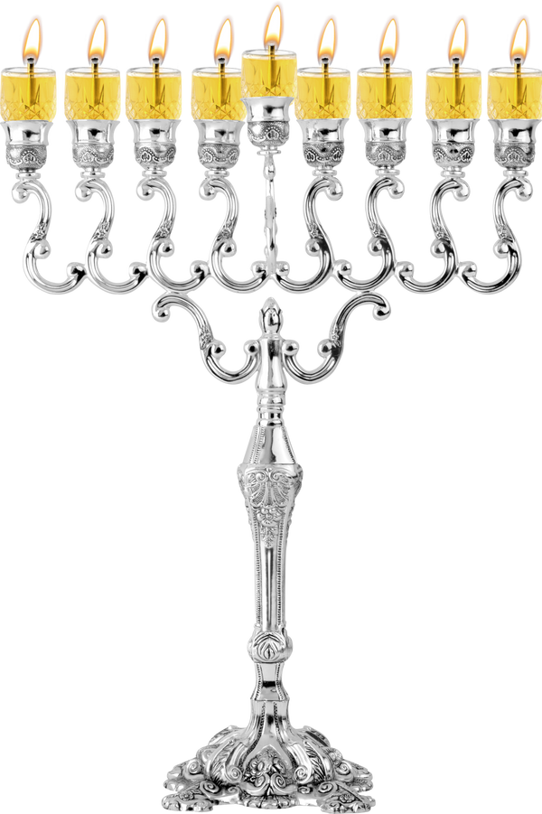 Silver Plated Oil Menorah — Judaica Square