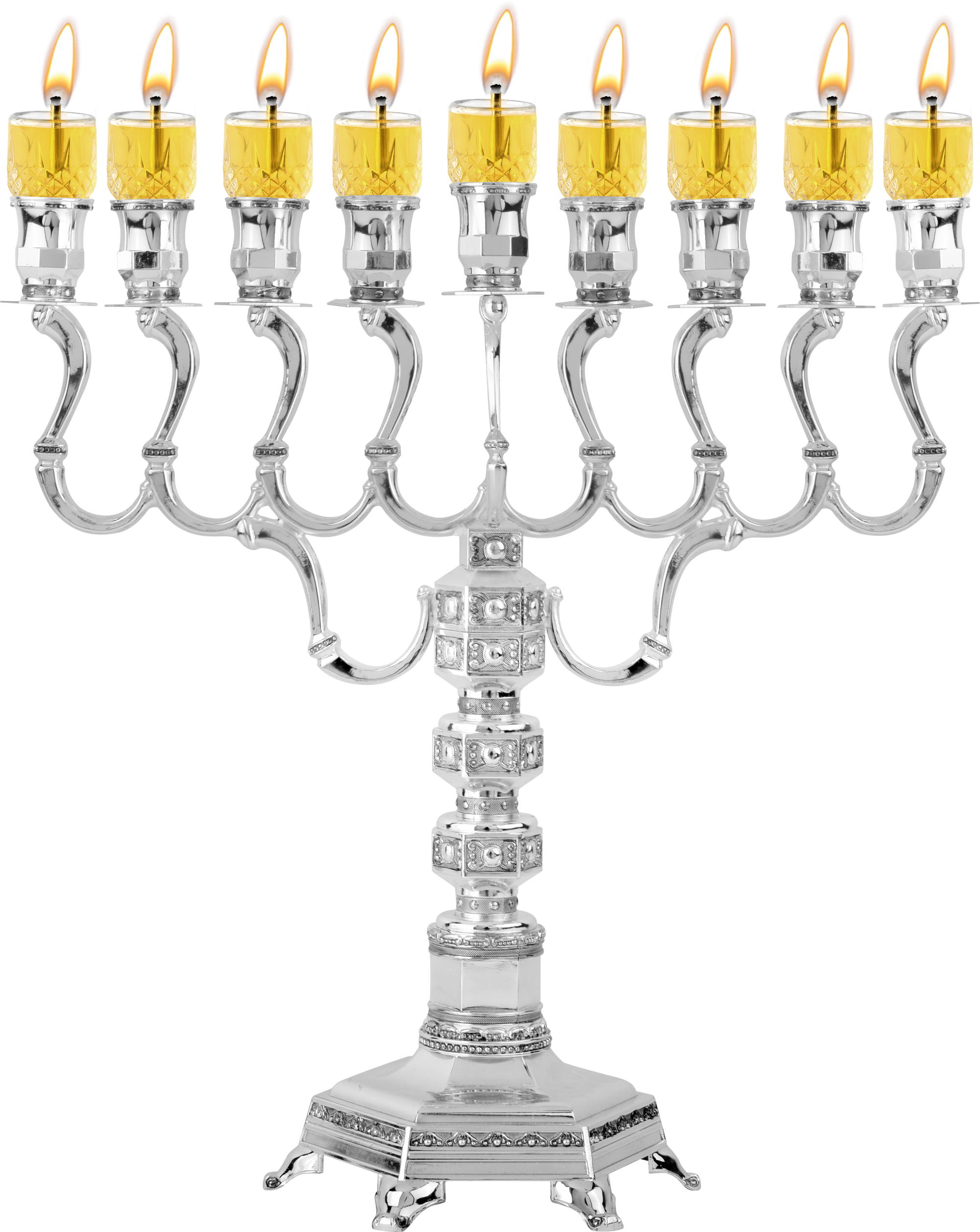 Silver Plated Oil Menorah — Judaica Square