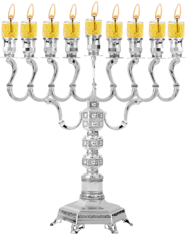 Silver Plated Oil Menorah — Judaica Square