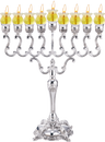 Silver-Plated Oil Menorah 14 inch — tall plated chanukiah for olive oil | Judaica Square Lakewood