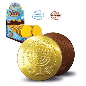 Dairy Chocolate Medallions — foil-wrapped chocolate gelt coins | Judaica Square Lakewood