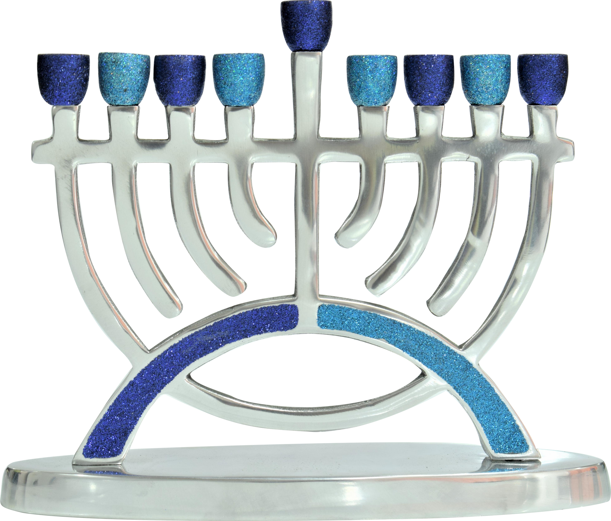 Glitter Aluminum Menorah — Judaica Square