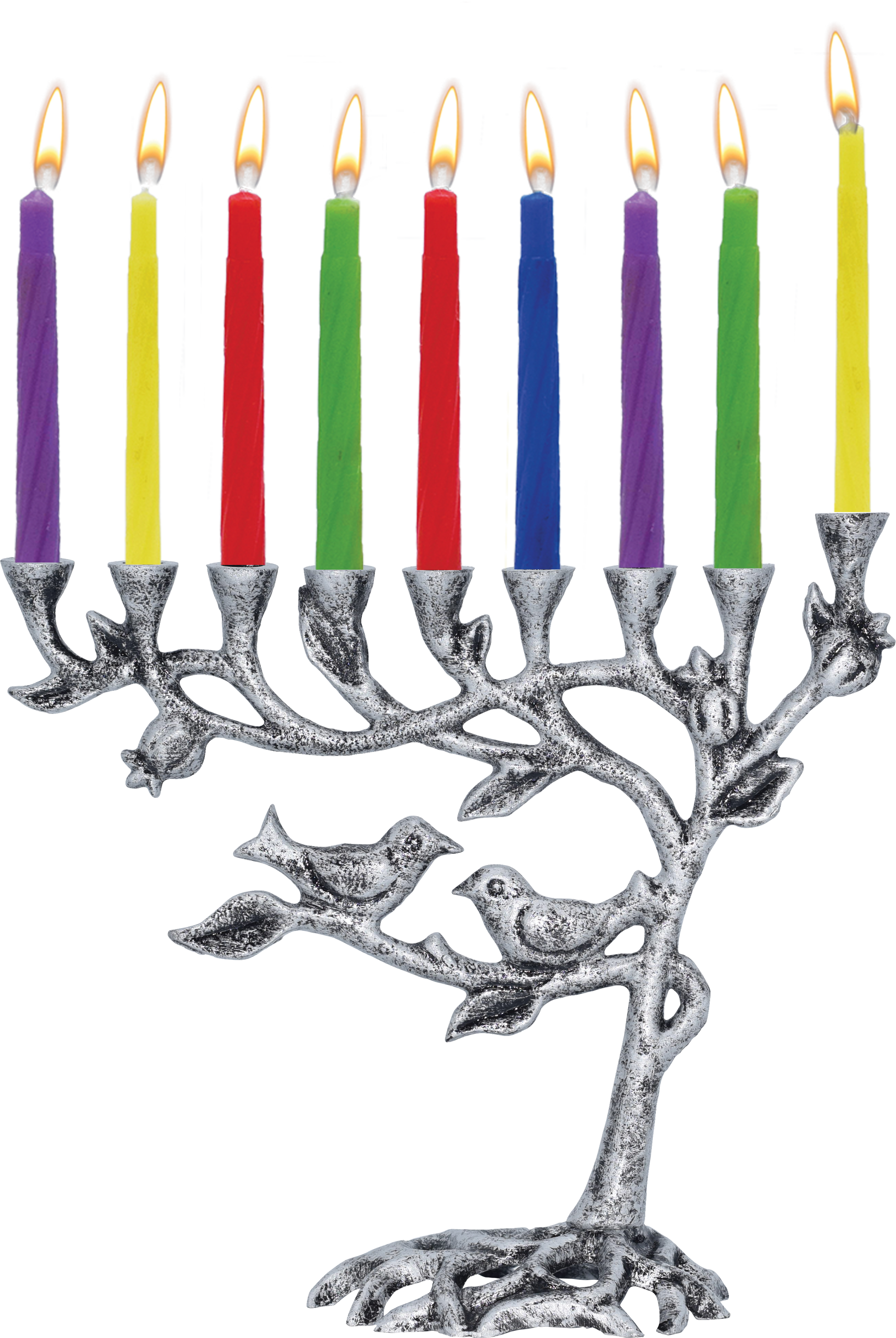 Antique Menorah Tree of Life - Silver — Judaica Square