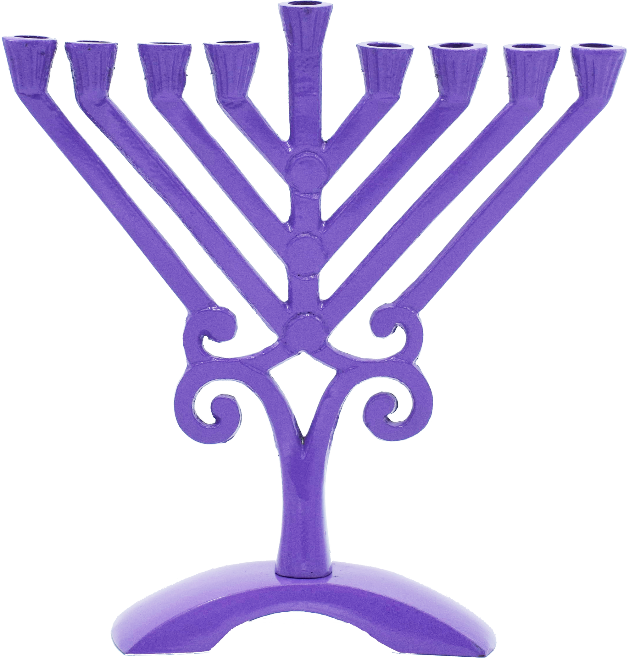 Kids Purple Colored Rambam Style Menorah — Judaica Square