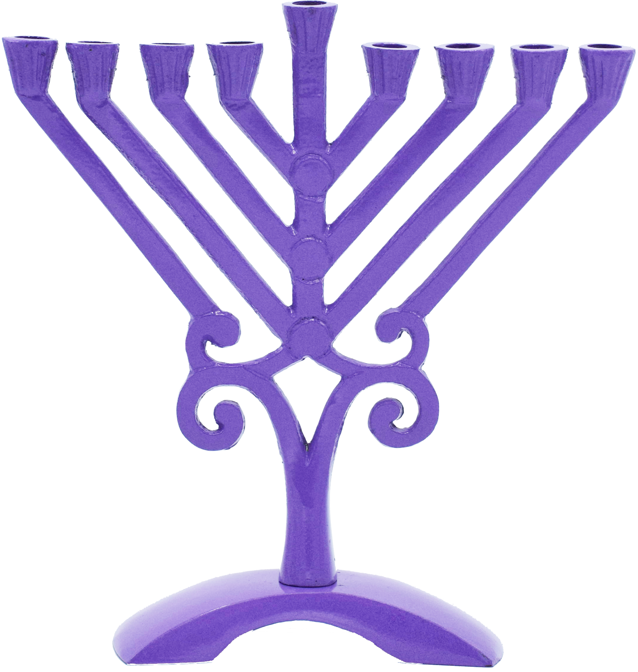 Kids Purple Colored Rambam Style Menorah — Judaica Square