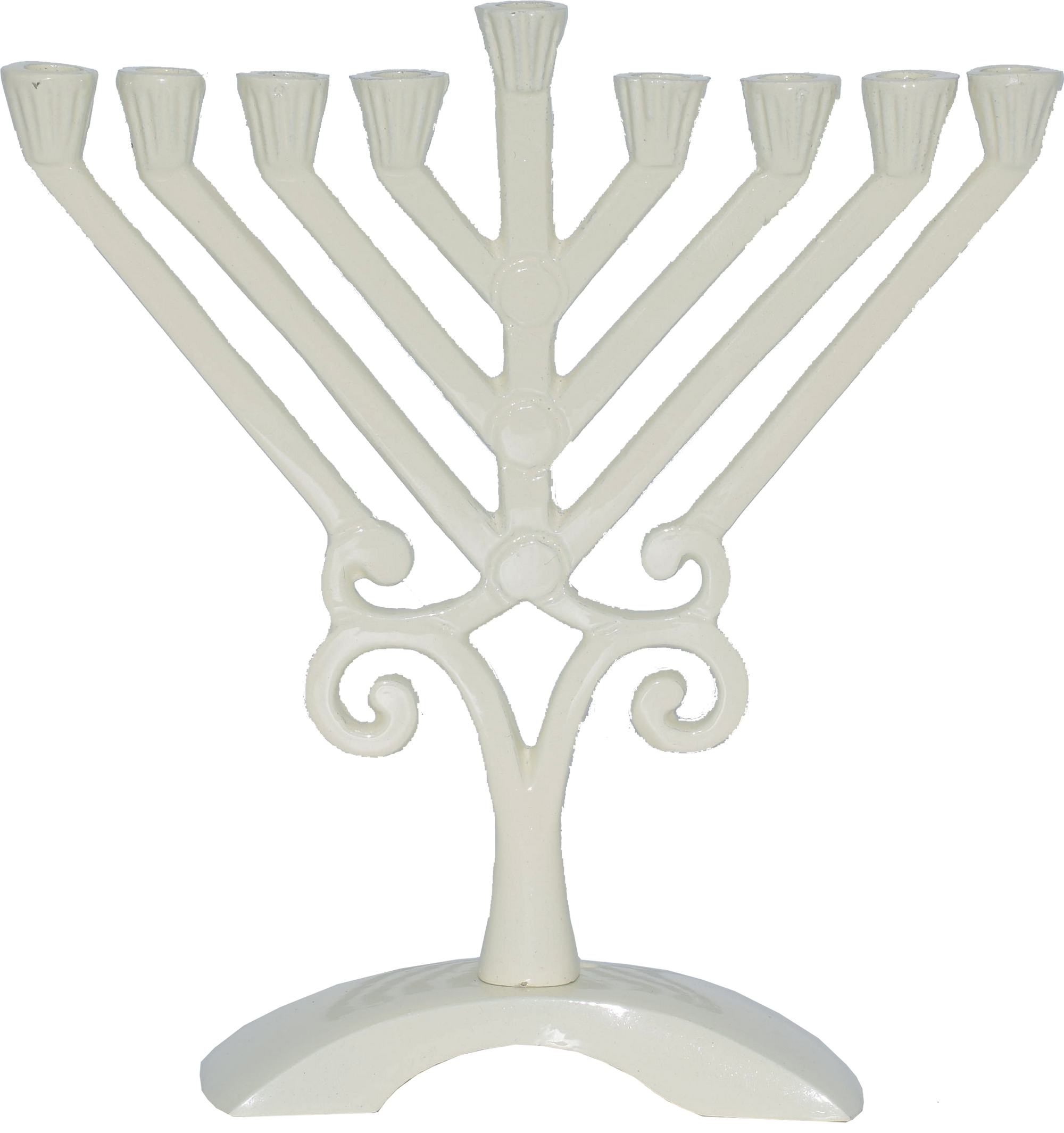 Kids White Colored Rambam Style Menorah — Judaica Square