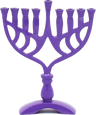 Purple Colored Menorah, 7½ Inch — tall purple-finish Chanukah menorah | Judaica Square Lakewood