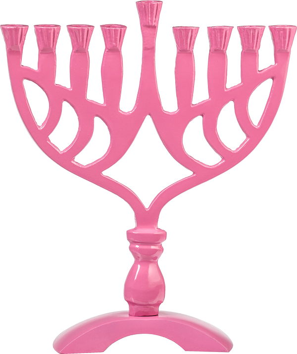 Pink Colored 7 √Ç¬Ω" Menorah — Judaica Square