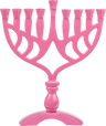 Pink 7½-Inch Menorah — pink colored Chanukah menorah in the larger size | Judaica Square Lakewood