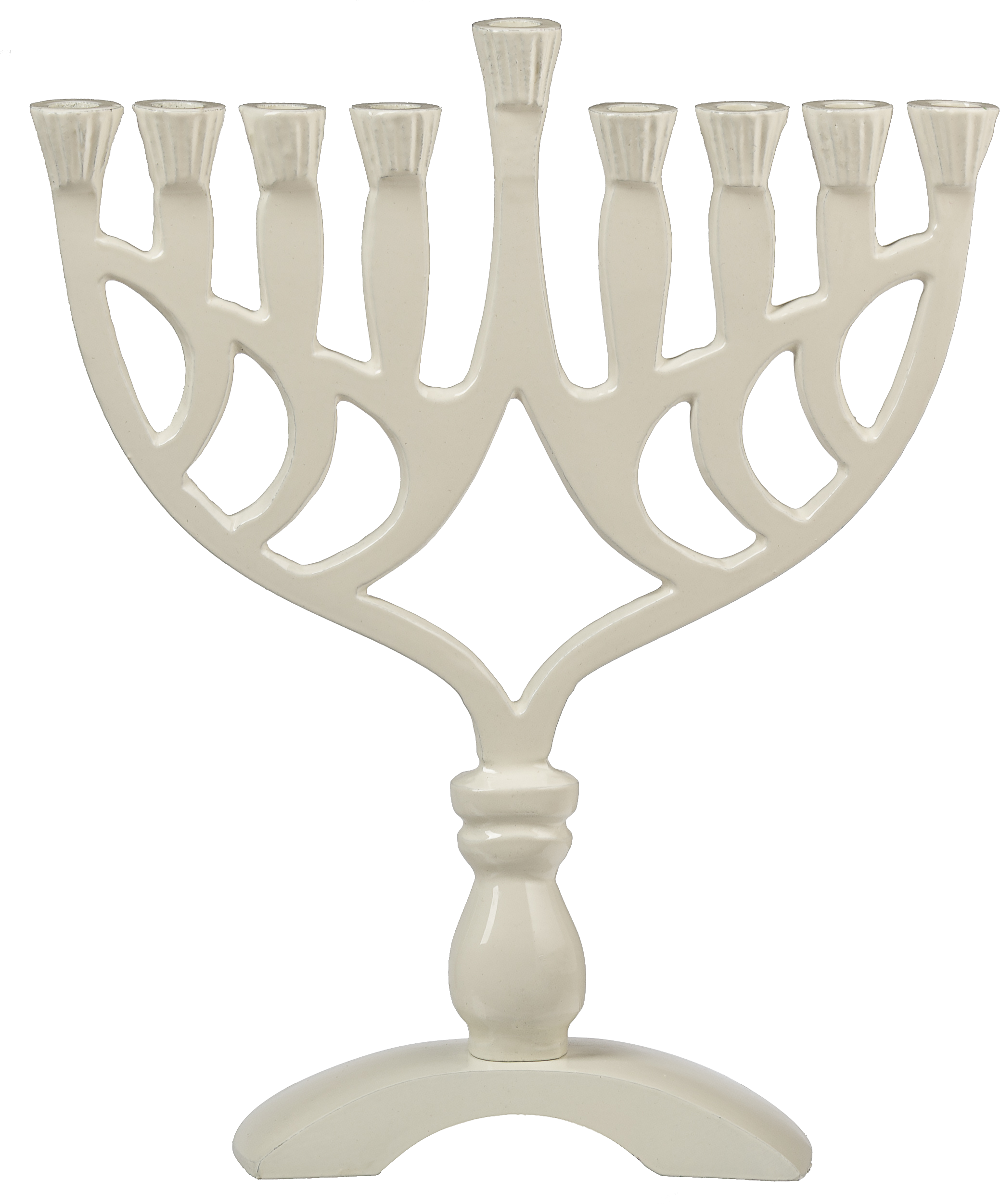White Colored 7 √Ç¬Ω" Menorah — Judaica Square