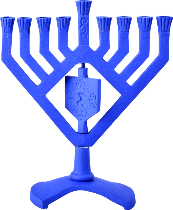 Spinning Dreidel Menorah - Blue — Judaica Square