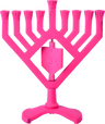 Spinning Dreidel Menorah Pink — pink menorah with a spinning dreidel centre | Judaica Square Lakewood