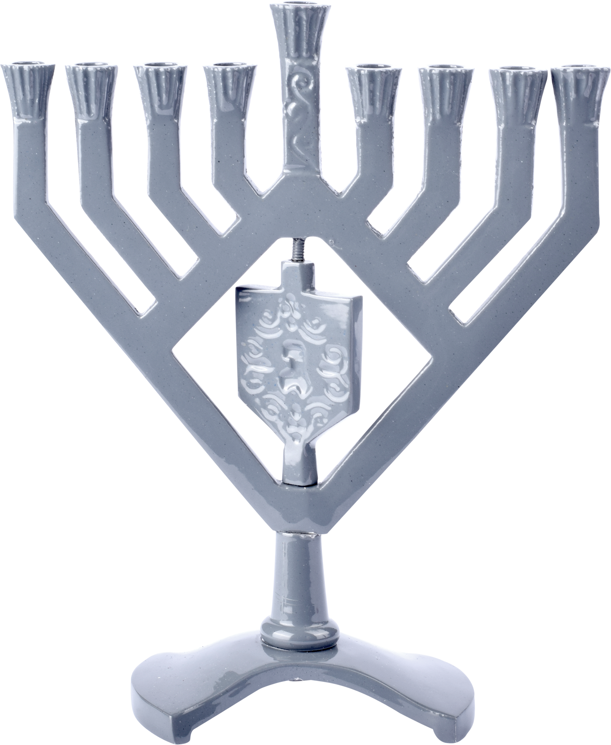 Spinning Dreidel Menorah - Gray — Judaica Square