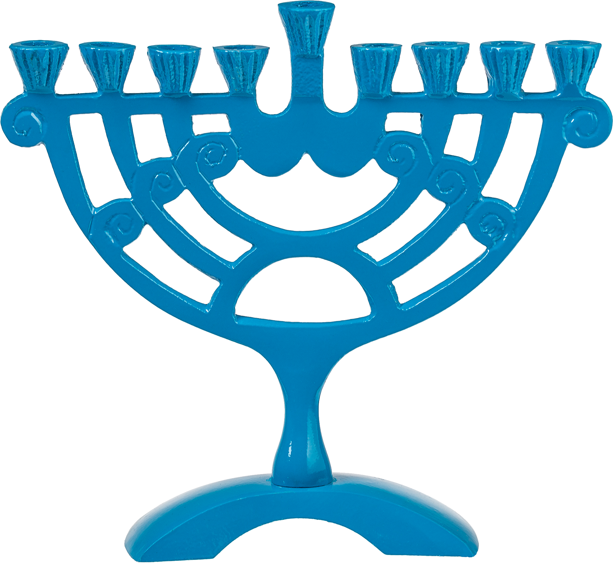 Blue Colored 6" Menorah — Judaica Square