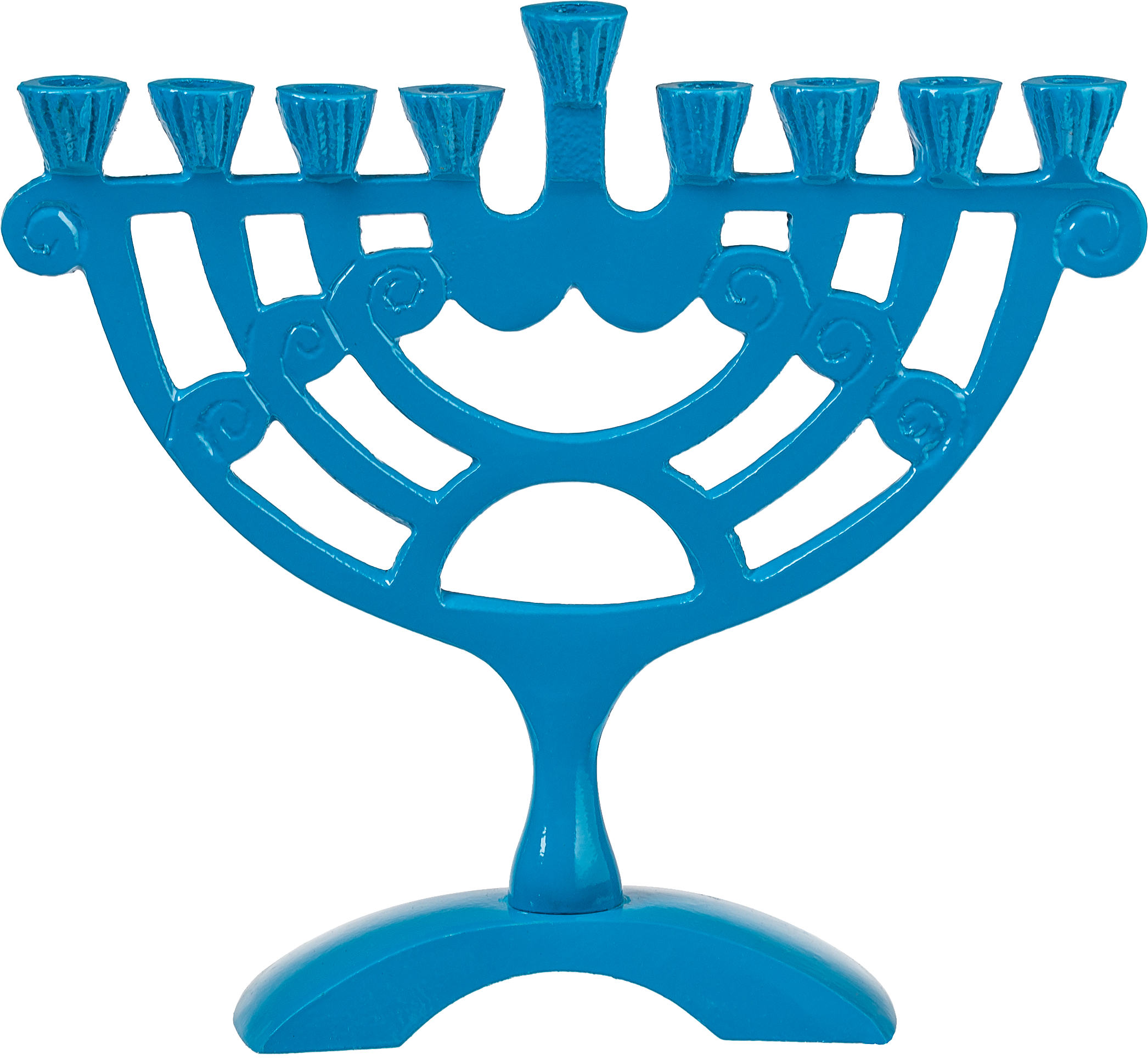 Blue Colored 6" Menorah — Judaica Square