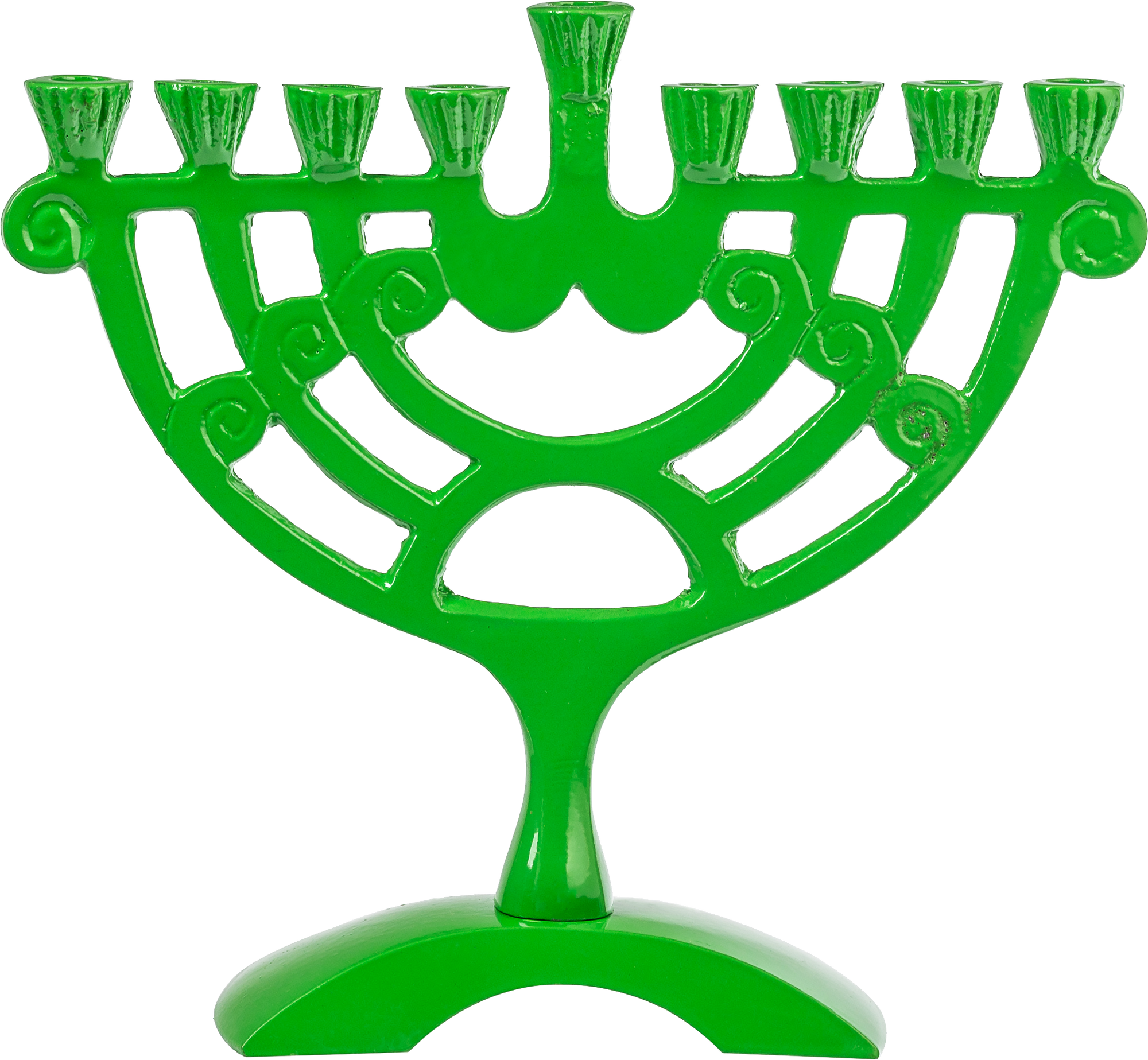 Green Colored 6" Menorah — Judaica Square