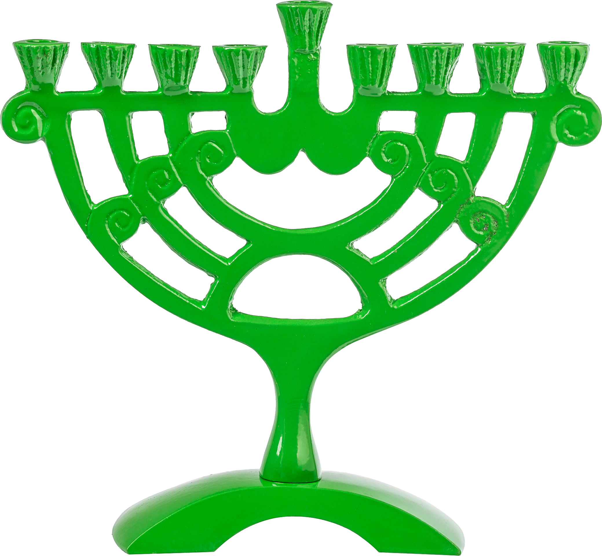 Green Colored 6" Menorah — Judaica Square