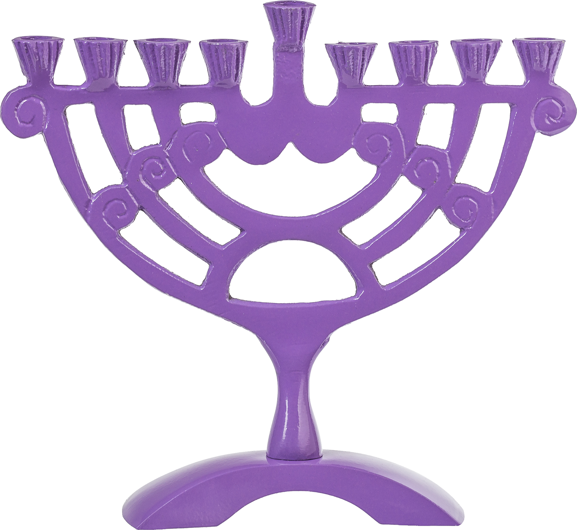 Purple Colored 6" Menorah — Judaica Square