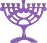 Purple Colored Menorah, 6 Inch — small purple-finish Chanukah menorah | Judaica Square Lakewood