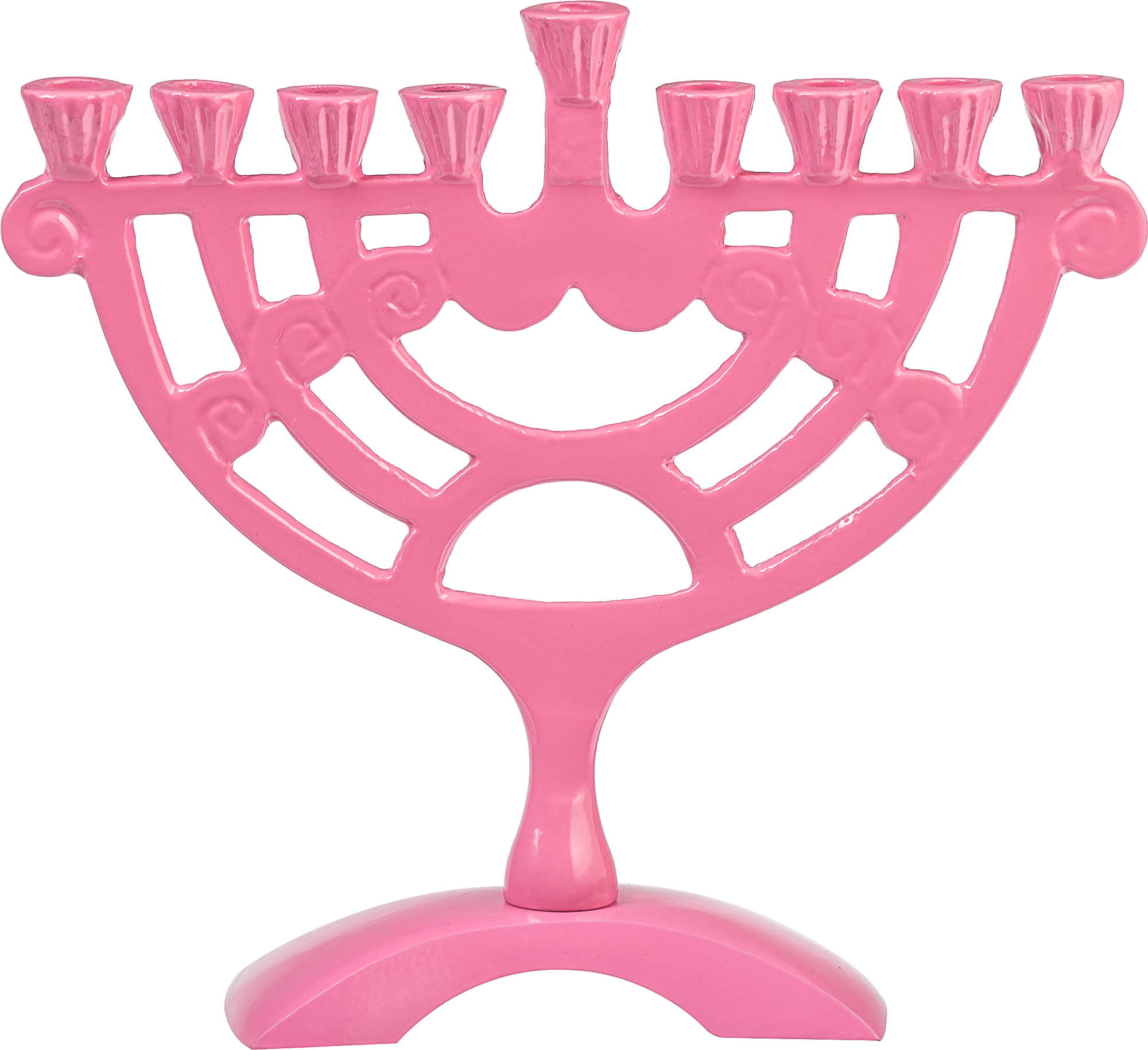 Pink Colored 6" Menorah — Judaica Square