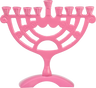 Pink 6-Inch Menorah — small pink colored Chanukah menorah | Judaica Square Lakewood