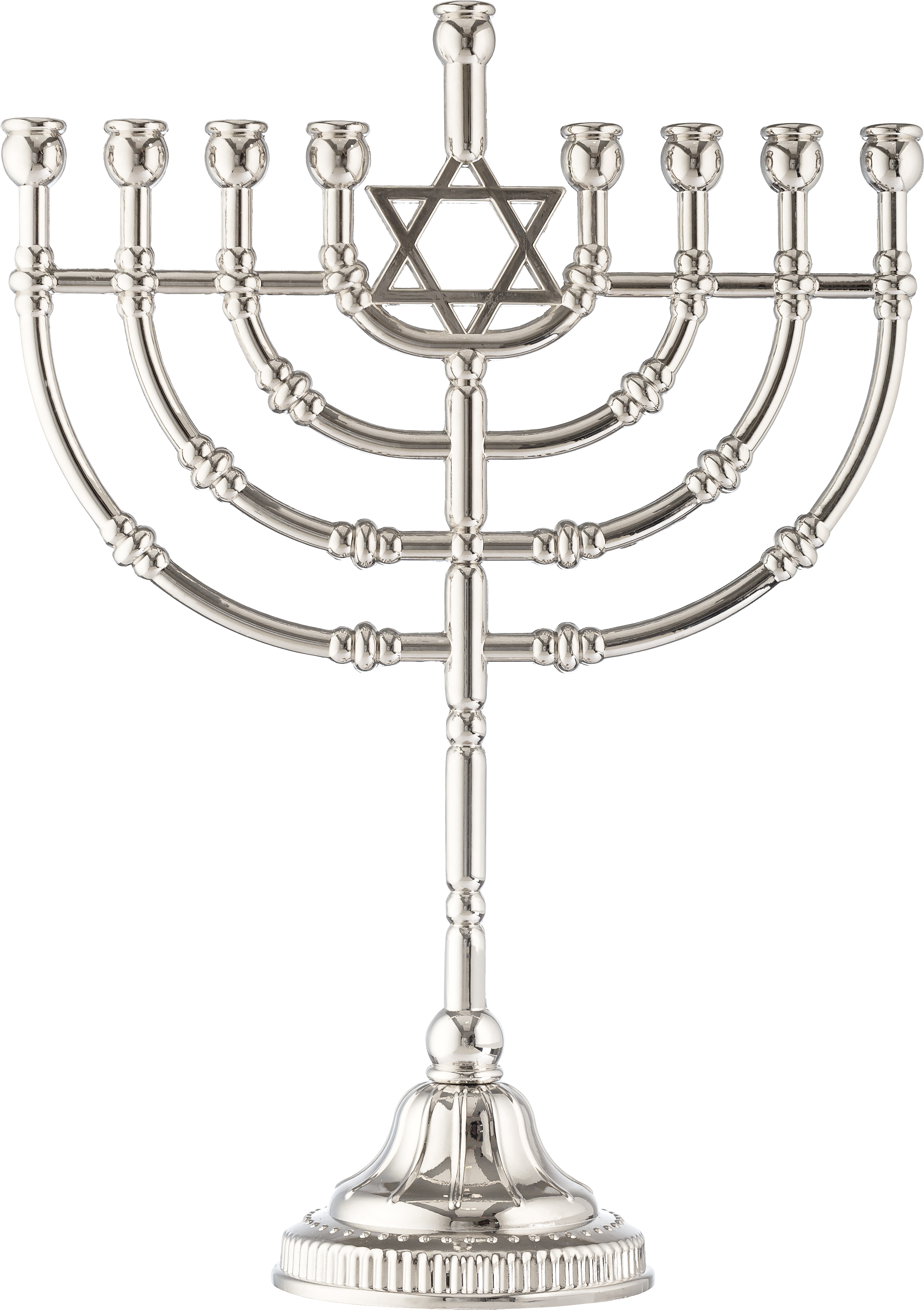 Traditional Menorah Silvertone Finish — Judaica Square