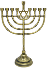 Traditional Menorah, Bronze Finish — classic branched menorah in warm bronze | Judaica Square Lakewood