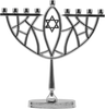 Prismatic Menorah, Chrome Plated — faceted mirror-bright aluminum menorah | Judaica Square Lakewood