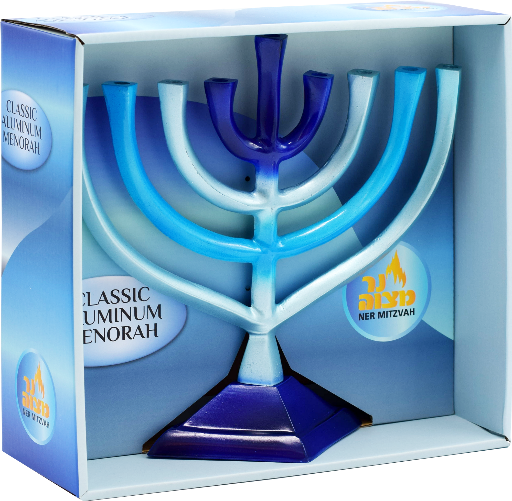 Gardient Menorah Blue — Judaica Square