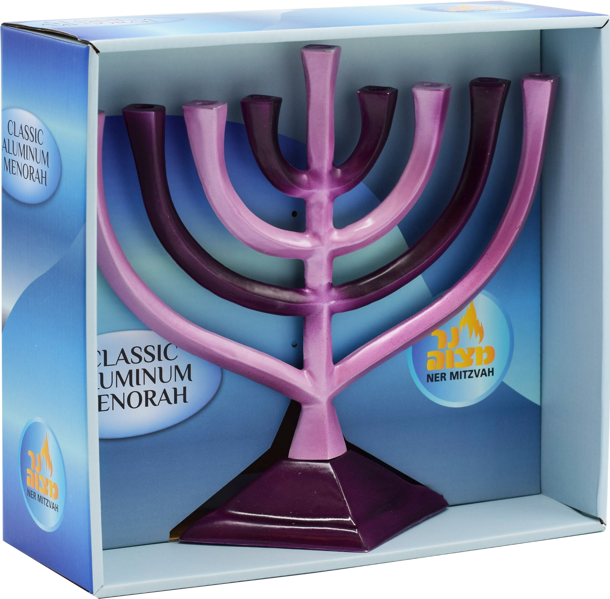Gardient Menorah Purple — Judaica Square