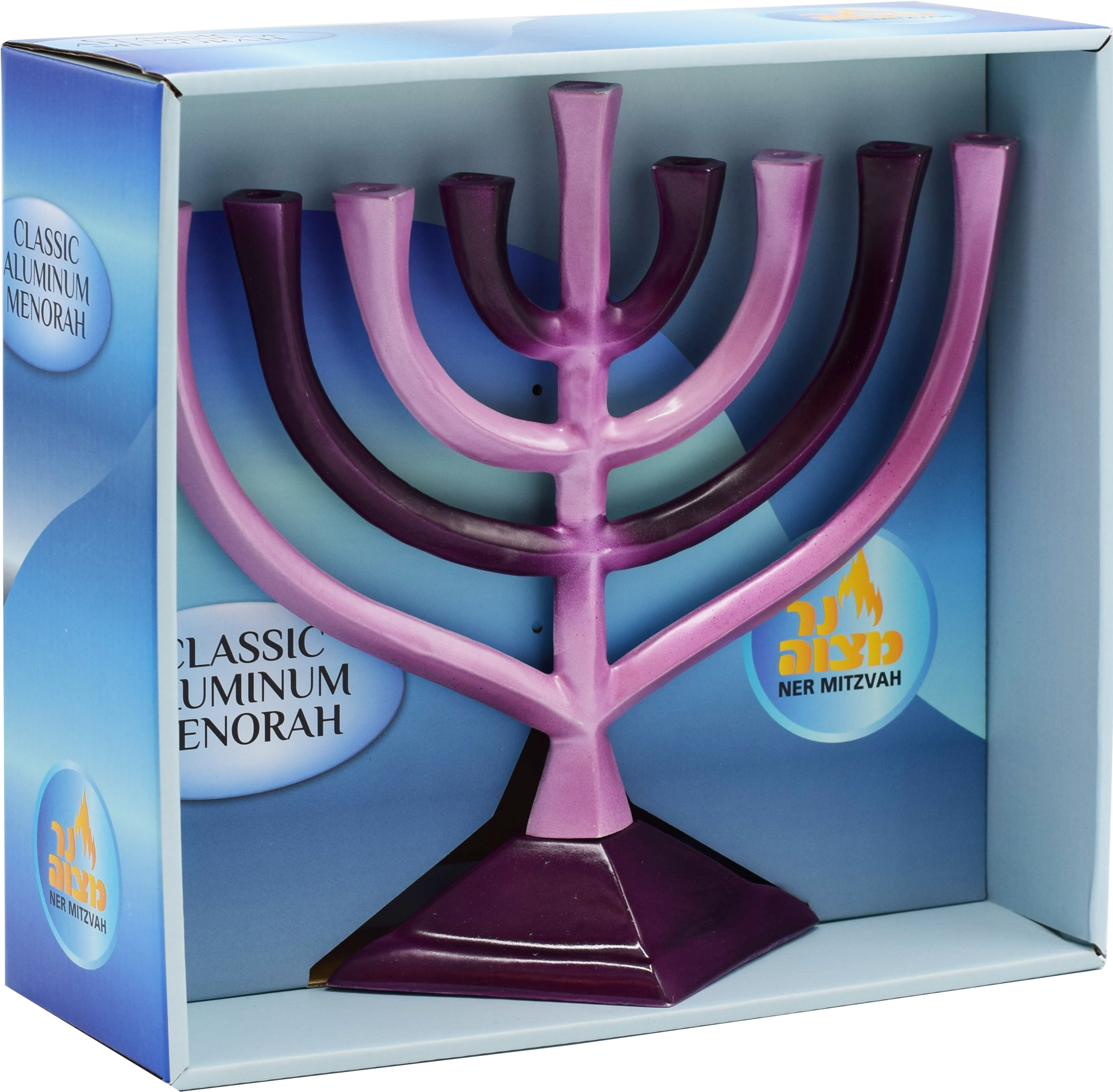 Gardient Menorah Purple — Judaica Square