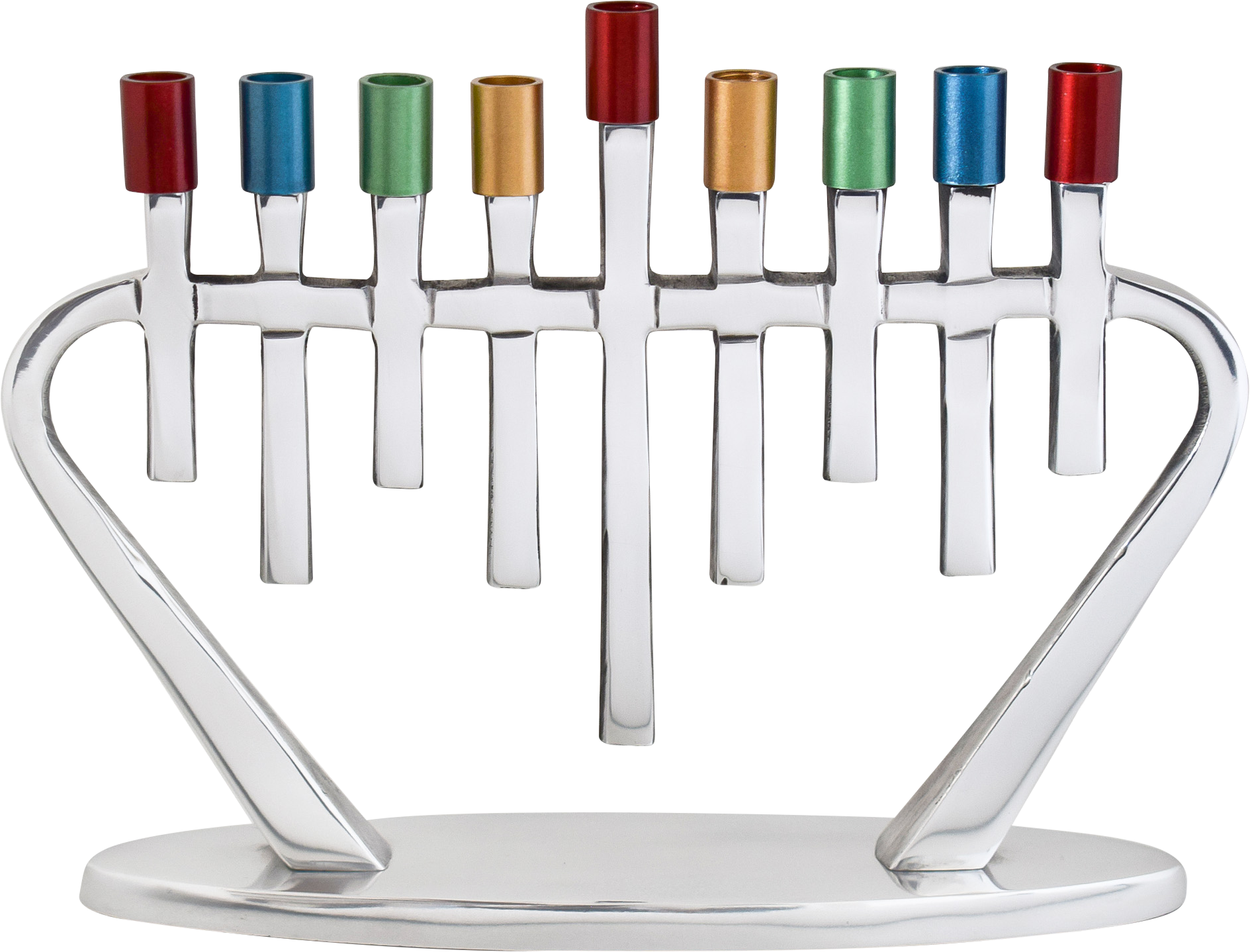 Colorful Aluminum Menorah — Judaica Square