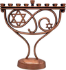 Whimsical Menorah Copper Finish — sculpted aluminum menorah with curving branches | Judaica Square Lakewood