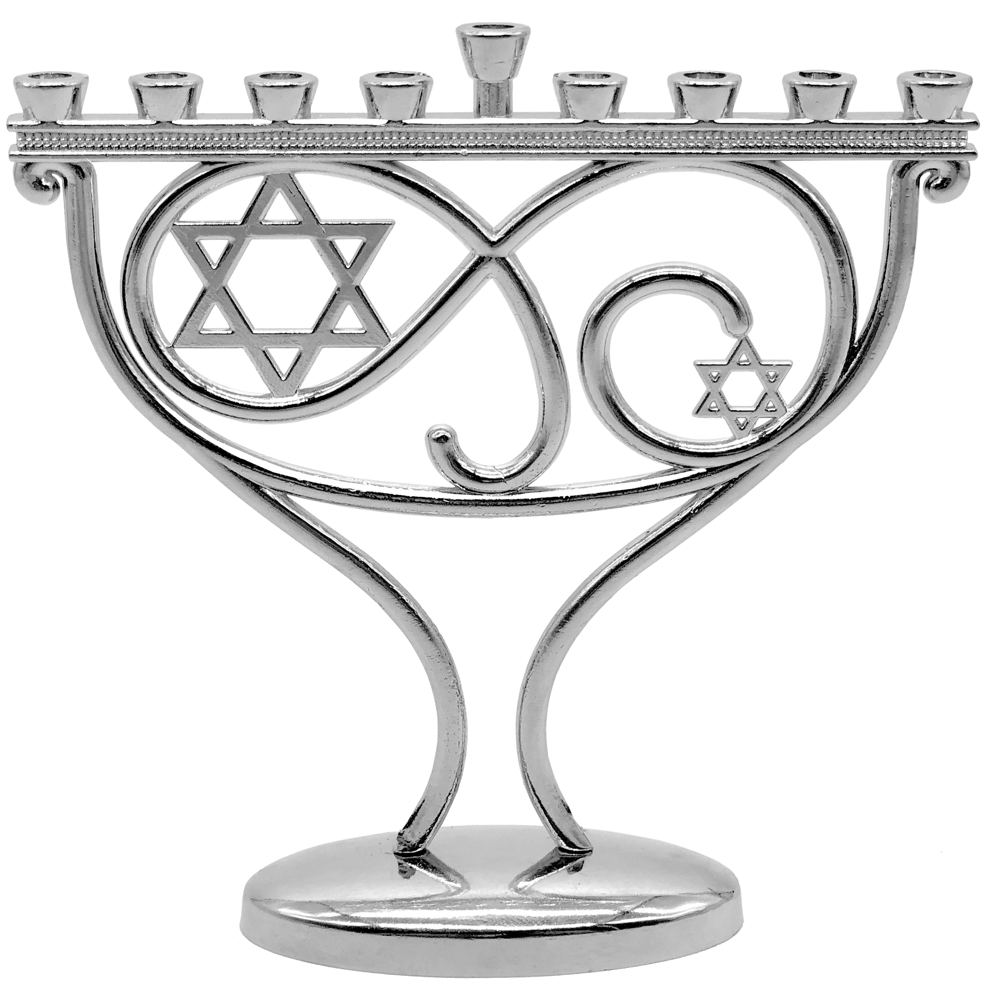 Mini Whimsical Menorah Chrome Plated — Judaica Square