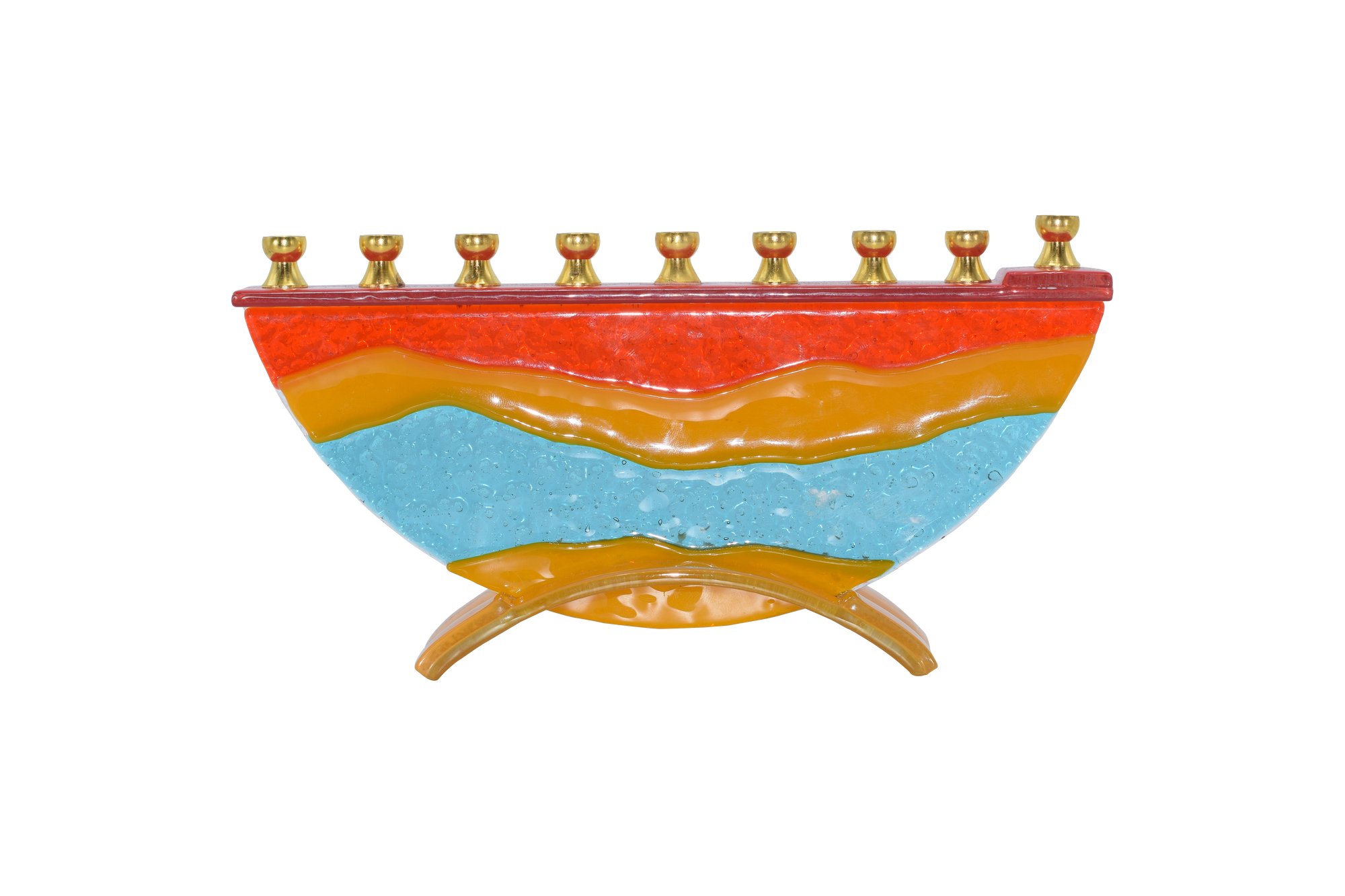 Hand Crafted Glass Menorah - Desert Miracles — Judaica Square