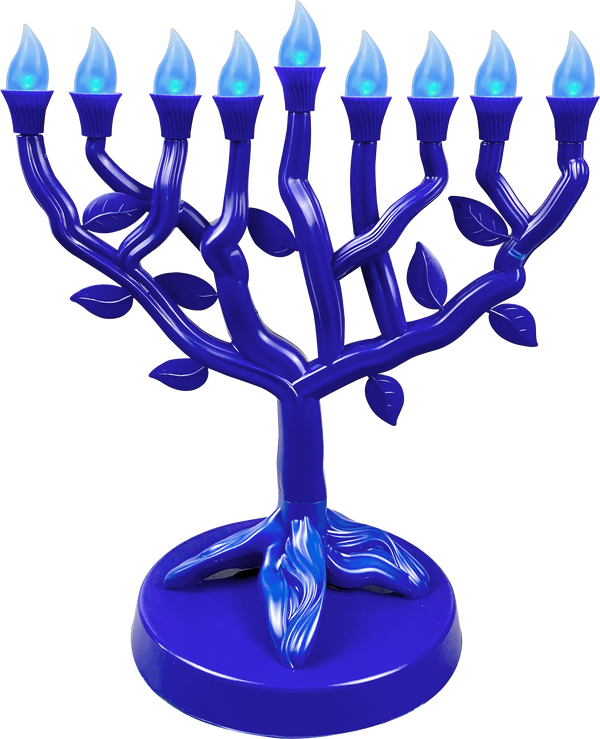 LED Menorah Tree OF Life - Blue — Judaica Square